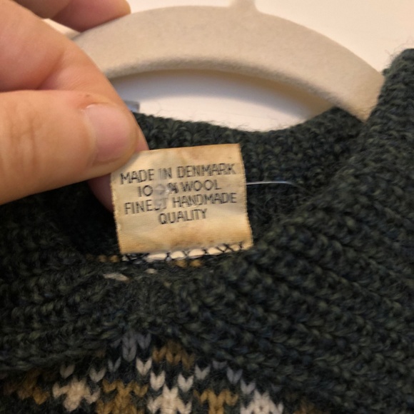 Vintage knit wool sweater dress, dark green - Picture 7 of 12